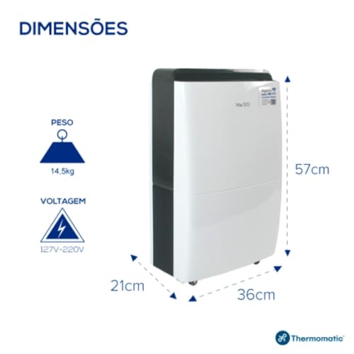 Thermomatic Desidrat Max 500-127 com Wi-Fi - Desumidificador Automático