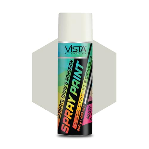 Image of vista auto Spray Paint Pearl White 400 ml (290 g)| Quick Drying finish for Metal, Wood, Walls | Acrylic SprayPaints