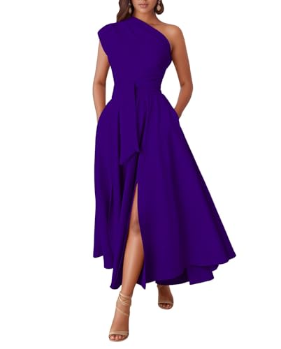 Kwunbwa One Shoulder Dresses for Women Elegant Asymmetrical A Line