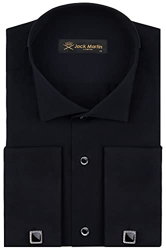 Jack Martin - Robe col ailé et chemise de smoking avec boutons de manchette pour homme, Noir , 4XL Cover
