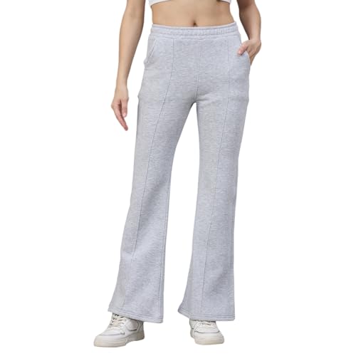 Image of 98 Degree North Women Flared Fleece Track Pants-GL1315-ALMOND