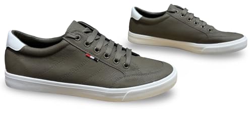 Image of Classic Canvas Sneakers, Casual Lace-Up Shoes with Green Sole, Unisex Fashion Trainers Shoes