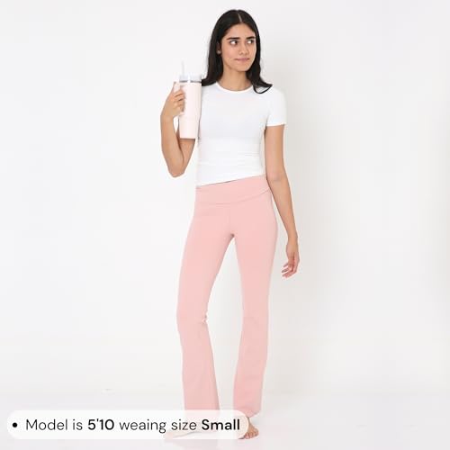 Image of Terractive Cuddle Flares for Women | TerraSoft Ultra Soft, Super Stretchy & Sweat-Wicking Flare Pants | High-Waist Tummy Tuck Workout & Lounge Pants