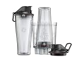 Vitamix Personal Cup Adapter, BPA-Free, Dishwasher Safe, Two 20oz Cups, Two Lids and One Adapter, Clear
