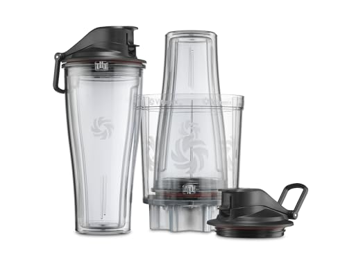 Vitamix Personal Cup Adapter, BPA-Free, Dishwasher Safe, Two 20oz Cups, Two Lids and One Adapter, Clear