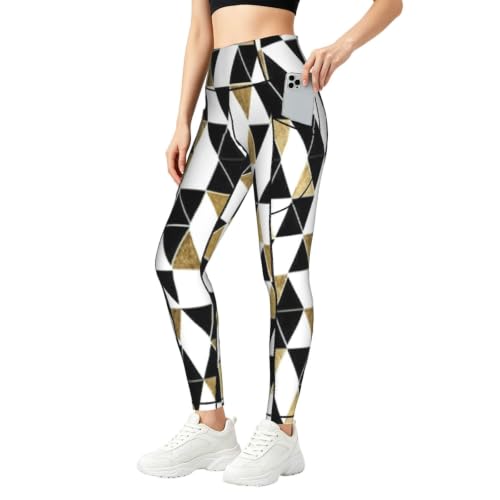 Pantalones de yoga holgados para mujer con estampado geométrico de triángulos para estar en casa