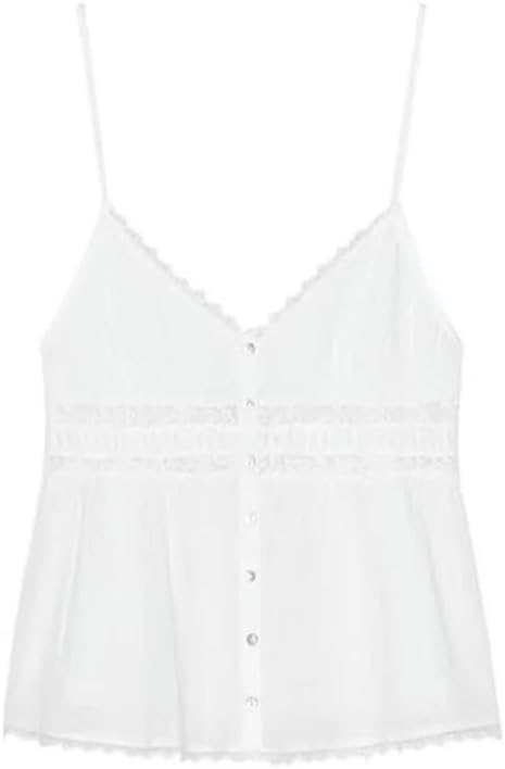 Women's Embroidered Lace Paneled V-Neck Camisole