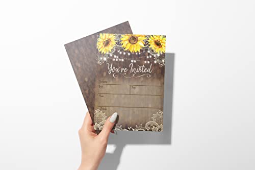 Your Main Event Prints Country Rustic Sunflower Inivtations For Wedding, Bridal Shower, Engagement, Birthday, Baby Shower #TOP4