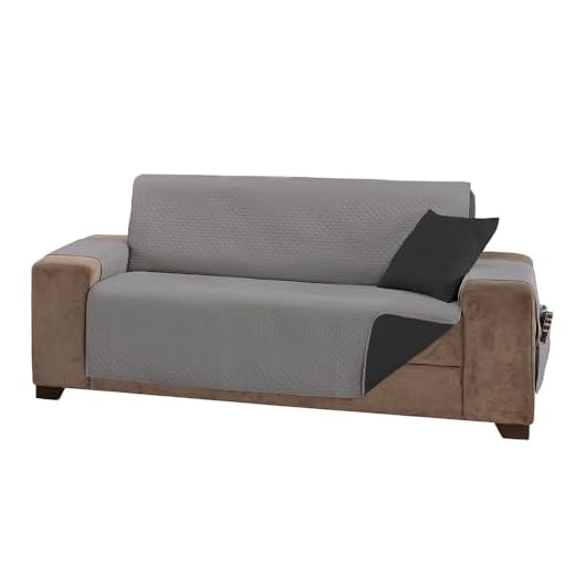 Protetor De Sofá Impermeável 4 Lugares King Liso Dupla Face Tecido Microfibra Cinza/Preto