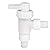 RecPro RV Plumbing Hardware | 06884 | 1/2" Compression Type 2-Way Elbow Stop Valve | 90-Degree Shutoff Fitting | Pex Pipe/Tubing Fittings (1 Fitting)