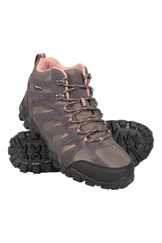 Mountain Warehouse Belfour Womens Waterproof Boots - IsoDry Ladies Shoes, Breathable Footwear, Suede & Mesh Upper, EVA Cushioned - For Spring Summer & Outdoors Grey Adult Shoe Size 4