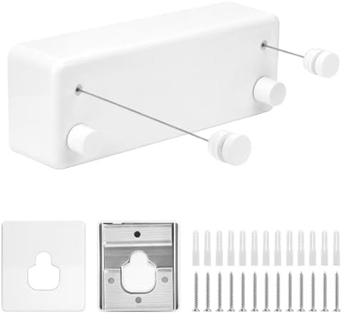 QWORK® Tendedero retráctil de 4.2 m, tendedero montado en la Pare...