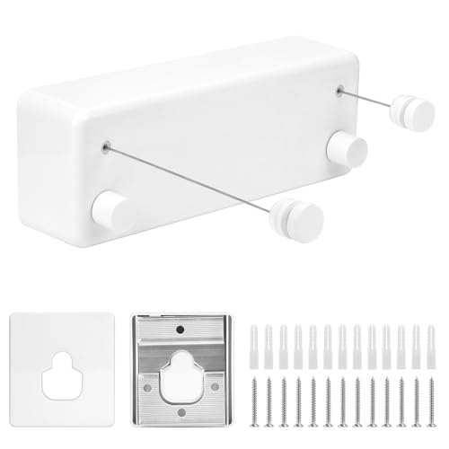 QWORK® Tendedero retráctil de 4.2 m, tendedero montado en la Pare...