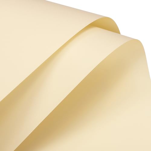 uxcell ラッピングペーパー 58*58cm 無地 包装紙 花束 ブーケ ラッピング用 撥水加工 防水 クリーム色 10枚入り 入学お祝い バレンタイン 母の日 誕生日