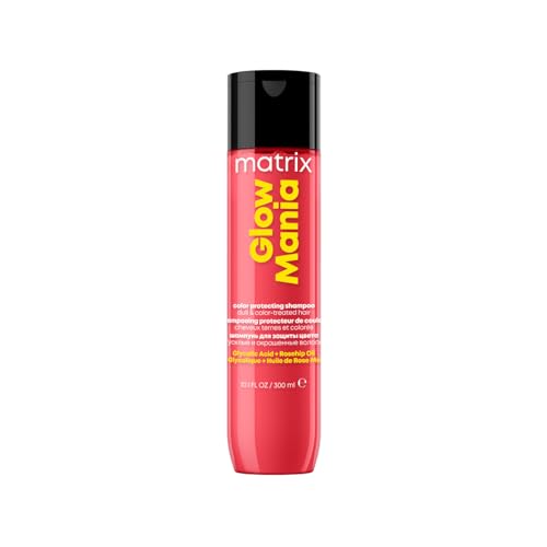 Matrix, Shampoo Per Capelli Colorati e Spenti, Colore Luminoso e Protetto, Protettore del Colore, Formulato con Acido Glicolico e Olio Di Rosa Canina, Senza Solfati, Glow Mania, 300 ml