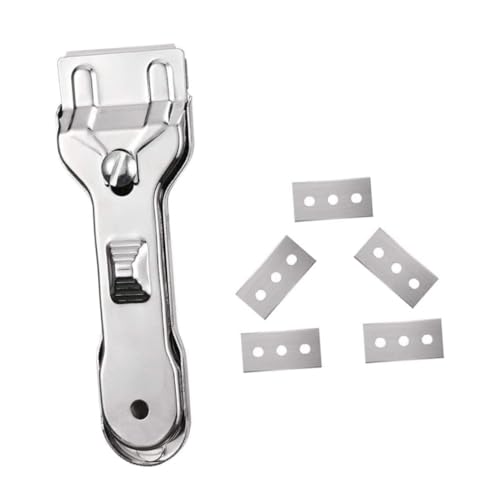 Mikinona Stainless Steel Glass Scaper Set Razor Scraper Blades for Cooktops Ceramic Hob Induction Cleaners