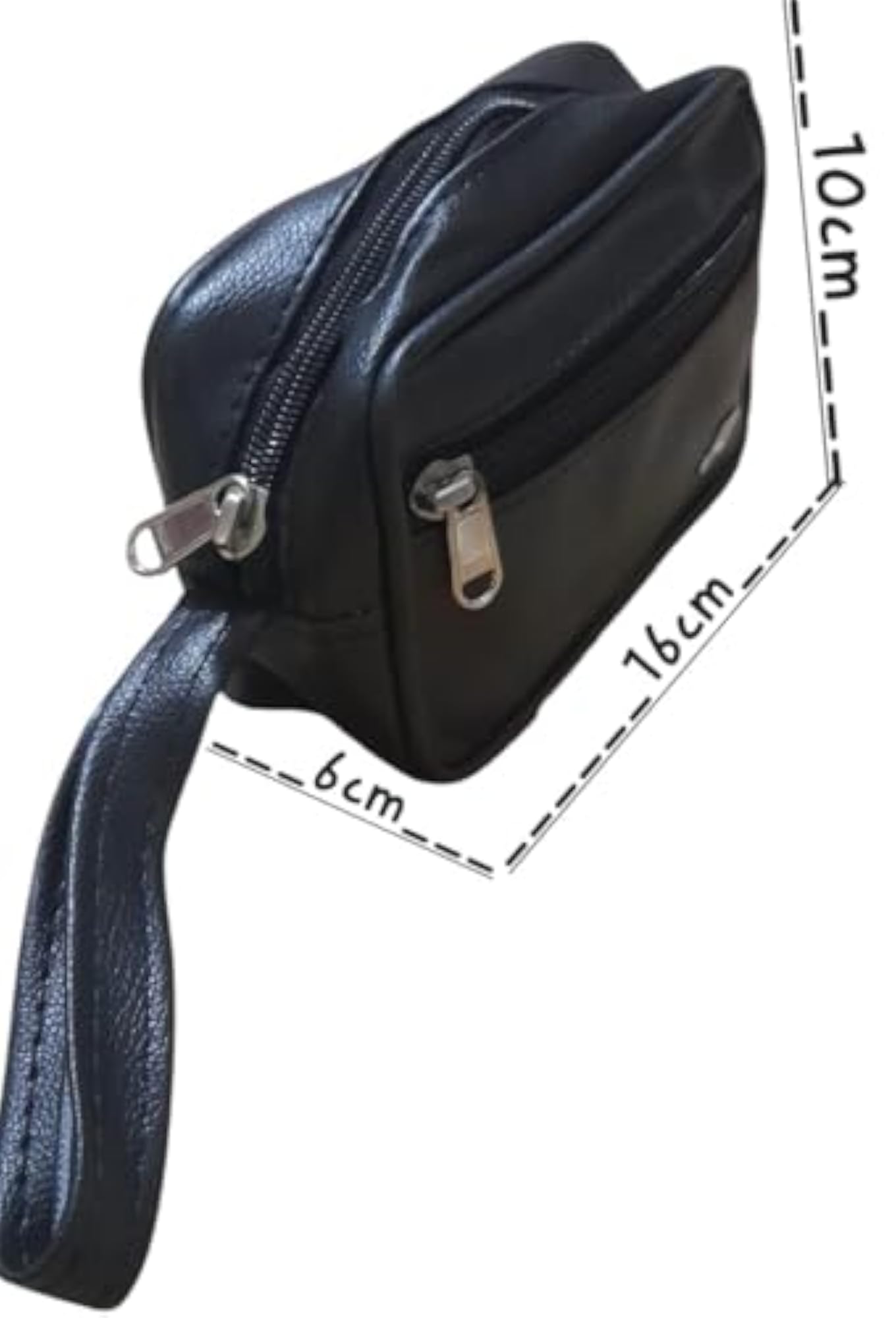 Men's Compact Leather Key Pouch & Shaving Kit Travel Bag