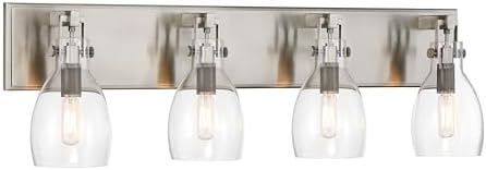 Minka Lavery 2274-84B Tiberia Vanity Bath Light, 4-Light, 240 Total Watts, 30.38-in H x 9-in W, Plated Pewter