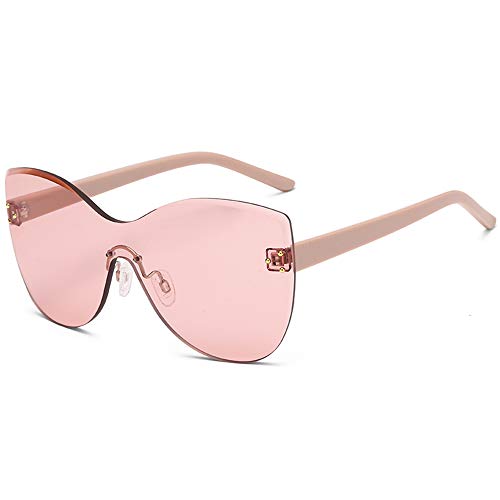 Butterfly Trimming Rimless Sunglasses For Women And Men Colored Transparent Eyewear Oversized Glasses