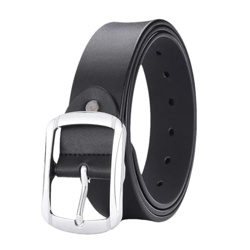 Men's Leather Belt Fashion Jean Belt Square Buckle Pin Buckle Design Waistband