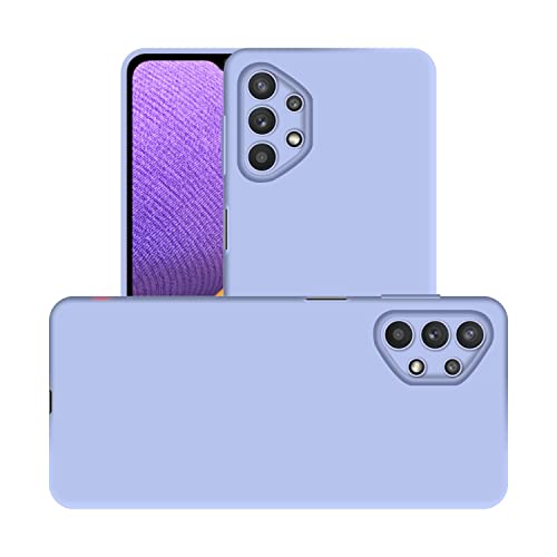 Image of Case Creation Liquid TPU Silicone Cover for Samsung A32 5G Soft Case,Anti-Dirty Slim Case Frosted Matte TPU Raised Bezel (Splash of Color) Back Case Cover for Samsung Galaxy A32 5G -Light Purple