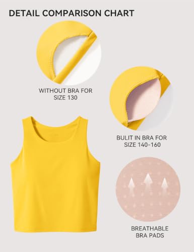 Image of JOCMIC Girls Tank Tops Athletic Tanks with Bra Racerback Sports Top