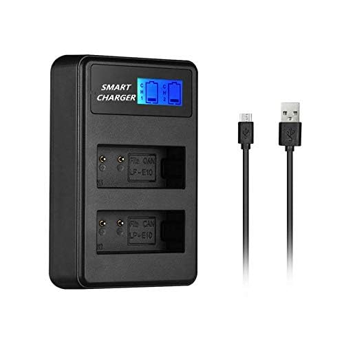 Caricatore USB Per Batteria Canon LP-E10 - Con Display LCD, Per EOS 1100D, 1200D, Rebel T3 - Foto 8