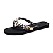 Pantofole Sandali da Spiaggia Scarpe Donna Moda Estate Cristallo Stile Bohemien (37,Nero)