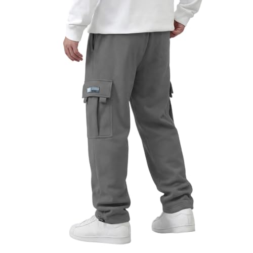 Cargo Sweatpants Men Wide Leg Fleece Plus Size Big and Tall Sweatpants — view 5