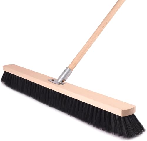 BAUSTER® Robuster Besen mit 120 cm Stiel | Nylonborsten | Straßenbesen & Zimmerbesen | Industrie-, Hallen- & Gartenbesen | Verschiedene Breiten 300–1000 mm (Besen 800 mm + Stiel 120 cm)