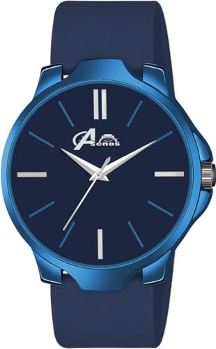 Image of Acnos Minimalist Slim Series | Smart Watch Strap | Smart Clip | Soft Silicon | Boys Analog Watch - for Men (Black /Blue /Brown)