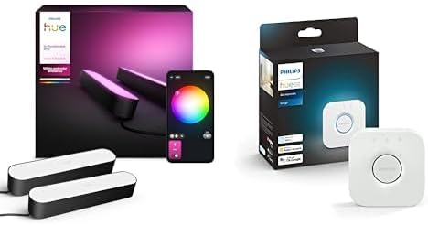 Philips Hue akıllı aydınlatma seti (Play 2'li EkoPaket ve Bridge bağlantı köprüsü)