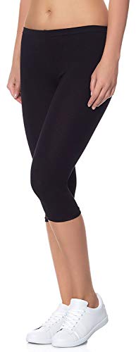 Image of Women's 3 /4 Calf-Length Leggings - Stretchable Cotton Blend, Comfortable Everyday Wear Pack of 2
