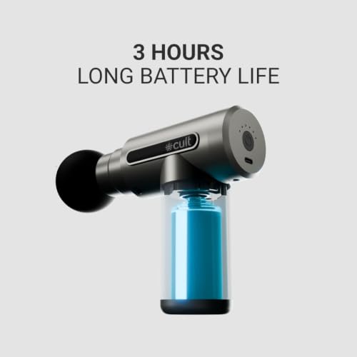 Image of CULT Impact Deep Tissue Massage Gun, 6-Speed Full-Body Massager, Silicone Round Head, Grey