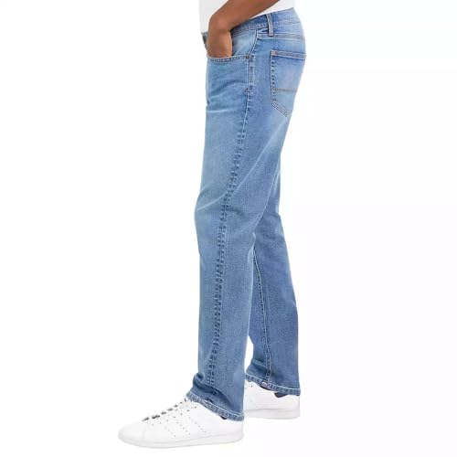 IZOD Men's Comfort Stretch Straight Fit Jeans (US, Waist Inseam, 32, 30, Regular, Regular, Blue)3