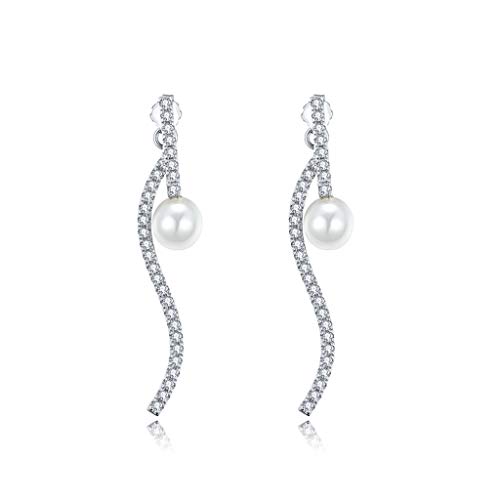 Boucles d'oreilles Argent Sterling Perles d'eau Douce Longues Bijoux Femme Tempérament Chic