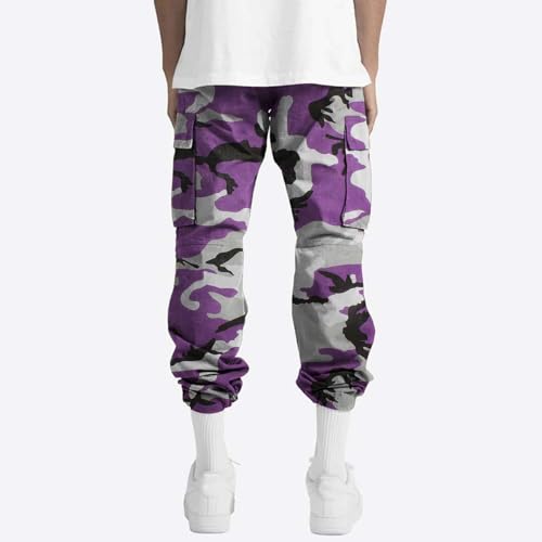 Camo Cargo Pants for Men Casual Work Baggy Sweatpants Straight Leg Jogger Relaxed Fit Comfy Stretch Hiking Pants3