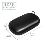 Hush Hoops Ear Plugs, Ultra-Soft Reusable Silicone Plugs with Horseshoe Shape for Comfort, Designed for Sleep and Sound Suppression, 17dB (NRR) Noise Reduction Rating, Black, 1 Pair with Travel Case - Image 3