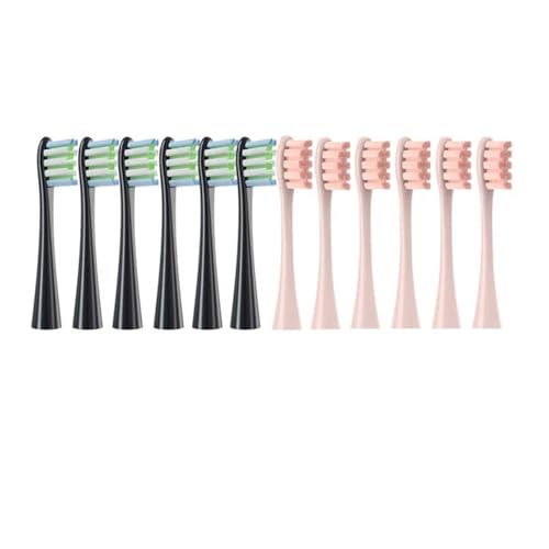 12 �����u���V�w�b�h Oclean X/X PRO/Z1/F1/One/Air 2/SE �\�j�b�N�d�����u���V�\�t�g�уm�Y���ƌ݊�������(6Black6Pink)