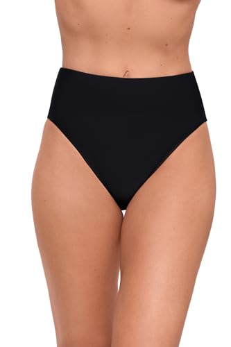 Sports Illustrated Women's Standard Wide Band Leg High Waist Bikini Bottom
