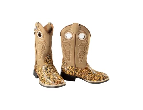 Twister Western Boots Girls Floral River Square Toe Tan 4460097082