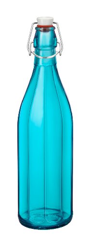 Bormioli Rocco Oxford Bottle, 33-3/4-Ounce, Sky Blue
