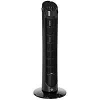 HOMCOM Tower Fan for Bedroom, 30 inch, 6 m/s Powerful Velocity, Standing Floor Fan with 70° Oscillating and 3 Speeds for Home Office Indoor, Black