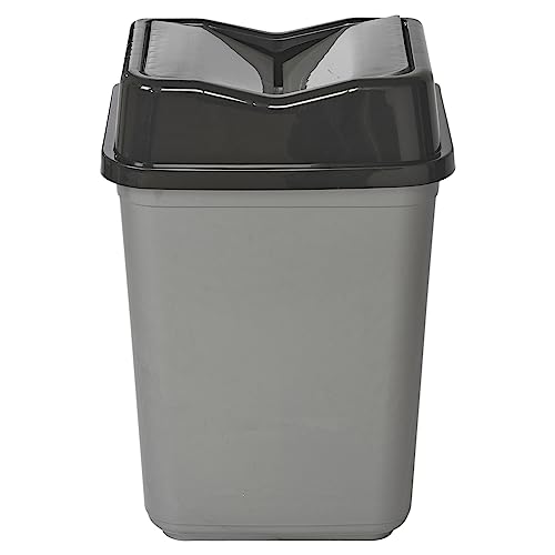 URBNLIVING 10L/20L/30L/50L Plastic Waste Management Recycling Bin Trash Can Dustbin with Butterfly Lid for Office, Kitchen and Bathroom (30L Black/Grey)