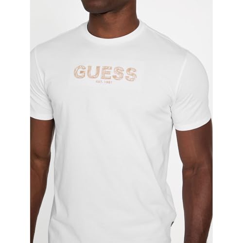 Guess Para Hombre. M5YI41KBW41 Camiseta Con Logotipo Bordado Blanco (M), Casual, AlgodóN, Manga Corta - 3