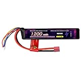 EMEPOVGY 3S Lipo Akku Softair 11,1V 1200 mAh 20C Wiederaufladbarer Lithium Polymer Batterie Pack mit Deans T Stecker für Airsoft Waffen Gun Pistole Rifle - 2096