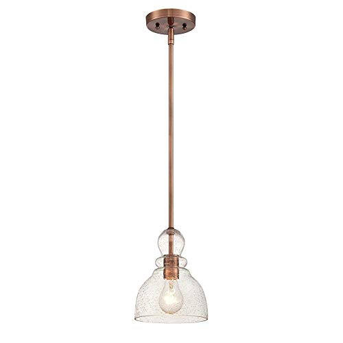 Lámpara de techo colgante de cristal transparente vintage Edison de 1 luz 2
