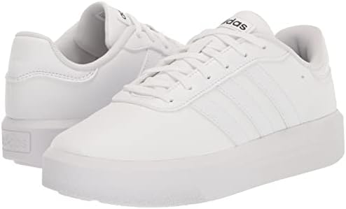 adidas Women's Court Platform Skate Shoe, White/White/Black, 7.5 | Image 6