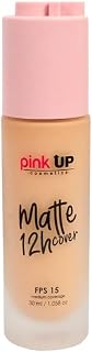 Pink Up | Matte Cover | Liquid Makeup with SPF 15 | 12-hour matte wear | Medium coverage for oily skin | Makeup | Foundation | Lightweight texture | True Beige shade | Model PKMHR400