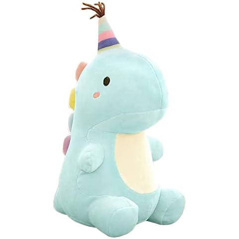 EHOTER Dinosaur Plush Toy Cute Cartoon Stuffed Animal Dinosaur Cloth Doll Soft Toy Dino Kids Girls Boys Companion Doll Gift for Birthday New Year Christmas Valentine's Day (Blue) Cover